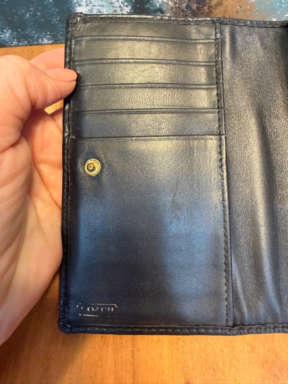 Coach 2010s Classic Signature Canvas Small Flap Wallet Black (GUC) - Picture 2 of 14
